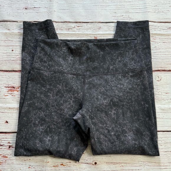 Lululemon Wunder Train HR Tight 25" Denim Wash Print Dusky Lavender Black Sz 10 - Picture 3 of 8